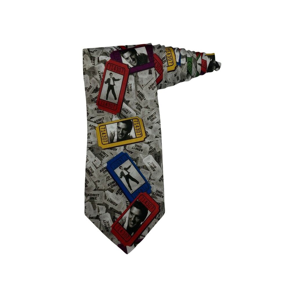Ralph Marlin Elvis Presley Ticket Vintage Novelty Necktie Polyester